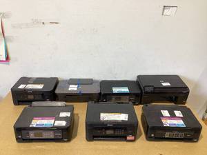 lot 621 image: LOT OF 7 Epson & HP Printers