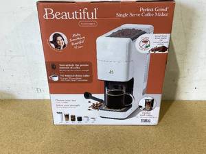 lot 623 image: Beautiful Perfect Grind Programmable Single Serve Coffee Maker, White Icing by Drew Barrymore