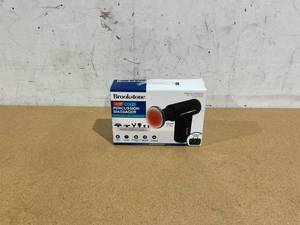 lot 424 image: Brookstone Cordless Hot and Cold Percussion Deep Tissue Massager Gun, 6 Intensity Levels
