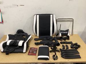 lot 673 image: GTRACING GTWD-200 Ergonomic Gaming Chair with Adjustable Pillows and Footrest