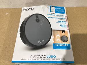 lot 683 image: iHome AutoVac Juno Robot Vacuum, Mapping Technology, Strong Suction, 120 Min Runtime, App