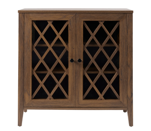 lot 52 image: Better Homes & Gardens Trellis Accent Cabinet with Glass Doors