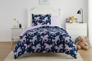 lot 151 image: 5PCS Twin Size Your Zone Glow in the Dark Unicorn Bed in a Bag