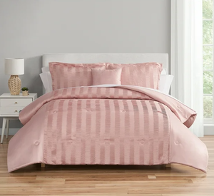 lot 437 image: 10PCS Full Size Mainstays Blush Pink Bed in a Bag Comforter Set with Sheets