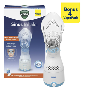 lot 489 image: LOT OF 2 Vicks Steam Sinus Inhaler with 4 Bonus VapoPads, Allergies and Colds