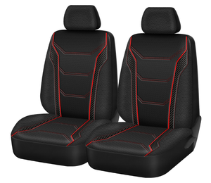 lot 499 image: 2PCS Auto Drive Car Seat cover Carbon Fiber Black with Piping - Universal Fit