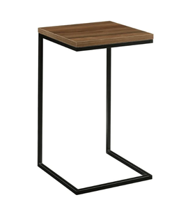 lot 448 image: LOT OF 2 Mainstays C-Shape Metal End Table, Canyon Walnut Finish