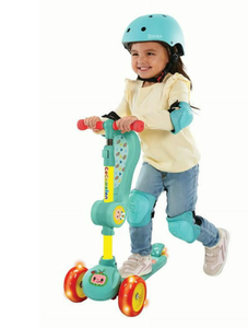 lot 513 image: Spark Cocomelon 3 Wheel Light-Up Scooter with Folding Seat for Toddlers, Ages 3