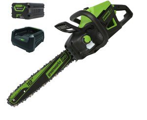 lot 514 image: Greenworks 60V 18 inch Cordless Chainsaw with 4.0Ah Battery & Charger