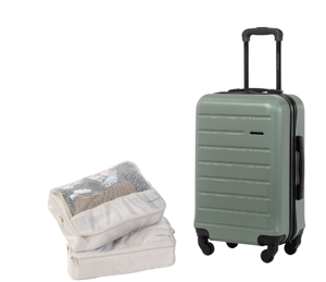 lot 523 image: Jetstream 3 Pieces Carry-On Luggage Set for Airplane Carry On Rolling Suitcase & 2 packing cubes
