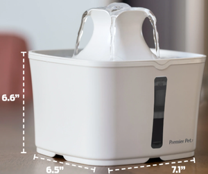 lot 531 image: Premier Pet 60 oz. Pet Fountain, Automatic for Cats, Filters Included, White