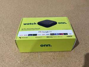 lot 258 image: Onn. Google TV 4K Pro Streaming Device (New, 2024), 4K UHD resolution, Dolby Vision & Dolby ATMOS