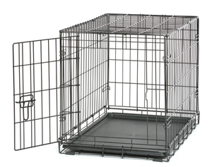lot 179 image: Vibrant Life Single Door Folding Metal Wire Dog Crate with Divider and Tray