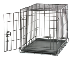 lot 180 image: Vibrant Life Single Door Folding Metal Wire Dog Crate with Divider and Tray