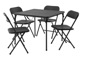 lot 237 image: 5PCS Mainstays Resin Card Folding Table and Four Folding Chairs Set
