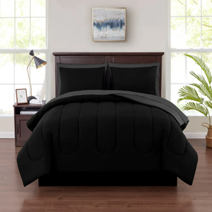 lot 256 image: 7PCS Full Size Mainstays Reversible Bed in a Bag Comforter Set with Sheets