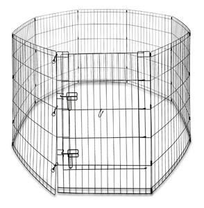 lot 665 image: Vibrant Life 8-Panel Customizable Pet Exercise Playpen with Dooe for Dogs Up to 70 lbs