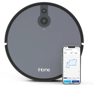 lot 681 image: iHome AutoVac Juno Robot Vacuum, Mapping Technology, Strong Suction, 120 Min Runtime, App