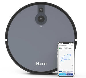 lot 682 image: iHome AutoVac Juno Robot Vacuum, Mapping Technology, Strong Suction, 120 Min Runtime, App