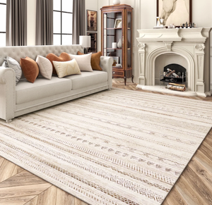 lot 653 image: VUNATE 5x7 Area Rugs for Living Room Washable Rugs Boho Moroccan Area Rug Soft Neutral Geometric Bohemian Carpet
