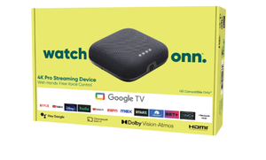 lot 545 image: Onn. Google TV 4K Pro Streaming Device (New, 2024), 4K UHD resolution, Dolby Vision & Dolby ATMOS, Hands-Free Voice Control, Smart Hub