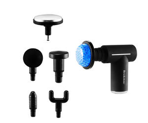 lot 608 image: Brookstone Cordless Hot and Cold Percussion Deep Tissue Massager Gun, 6 Intensity Levels