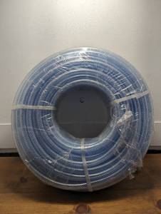 lot 53 image: 12 in. I.D. x 34 in. O.D. x 100 ft. Clear Braided Vinyl Tubing - Heavy Duty