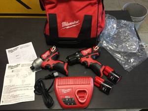 Brand New Milwaukee M12 Cordless Impact & Drill Set