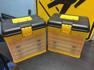 lot 181 image: 2 Plastic Organizer Tray - Tool Boxes - Nice - Missing a Couple Trays