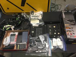 lot 190 image: Misc Electronic - Cords - Antenna - Calculators - Cables - etc