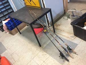lot 195 image: 3 Vintage Fishing RodsReels - Johnson - Shimano - Shakespear