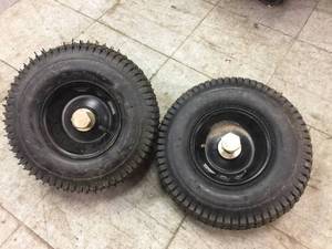 lot 208 image: (2) 13 x 5.00-6 Utility Wheels - Like New & Used