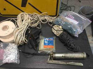 lot 209 image: Variety Tools - Grease Gun - Rope - Glue Gun - Shop Light - Etc