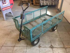 lot 217 image: Metal YardGarden Cart - Drop Sides - 24 x 48