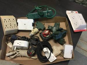 lot 229 image: Group Ext Cords - Outlet Adapters