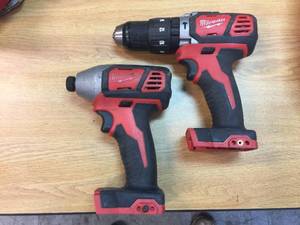 lot 244 image: Milwaukee M18 Impact Driver & Hammer Drill - Tools Only