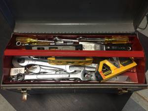 lot 247 image: Craftsman Toolbox - Wrenches - Screwdrivers - Levels - Tools