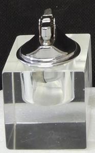 lot 8 image: Vintage Glass Cube Table Lighter (View Photos)