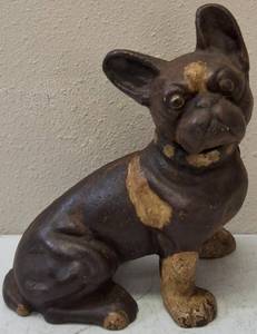 lot 13 image: Antique Cast Iron French Bulldog Doorstop (View Photos)