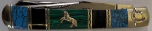 lot 19 image: Colt Exotic Series Pocket Knife - Multi Color Handle