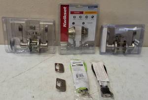lot 30 image: Assortment of Door Handles & Locks  (2) New Bike Locks (View Photos)