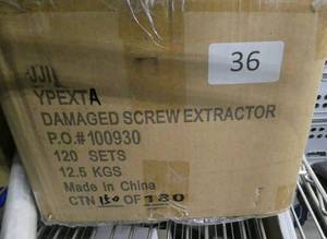 lot 36 image: Case of 120 screw extractor kits