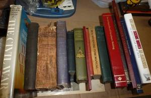 lot 69 image: Radio Repair books, Lewis & Clark 1927, 1st Ed Miracle on 34th, Ivanhoe 1916, Pres William McKinley 1901, Pioneer Heroes 1888