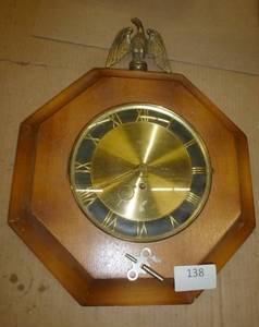 lot 138 image: 8 Day clock - wound it up and has been going ever since