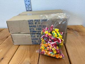 lot 21-E2025 image: 2 Cases, 6x9, 1.25 mil, Clear, Plastic Bags, Open Top, 2,000 Bags per Case Total 4,000 Bags in This Lot, Item #9989