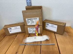 lot 30-E2025 image: 4 Cases, 2x8, 2 mil, Clear, Plastic Bags, Open Top, 1,000 Bags per Case Total 4,000 Bags in This Lot, Item #000347