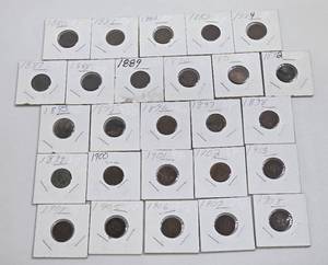 lot 55 image: Lot of 26 US Indian Heads Pennies 1880-1908