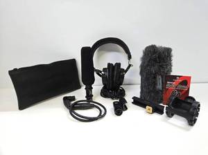 lot 75 image: Audio Technica Model AT875R Microphone wAccessories & Other Items