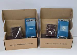 lot 79 image: 2 Brand New LABRATON 65-Piece Sandpaper Combo Kits