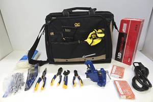lot 86 image: Excellent CLC Tools Case Full of Good Tools Supplies & LED Work Lamp